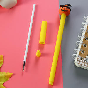 Dibujos animados 3D Kawaii calabaza Lámpara fantasma murciélago forma plástico Gel pluma personalizada para regalos - Product Image 2