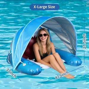 Tumbona Premium con Protección UV para Piscina - Toldo Desmontable de PVC Ecológico de Inflado Rápido para Diversión Acuática en Resorts, Secado Rápido y Sombra - Product Image 2