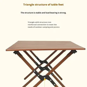 <b>Outdoor</b> Camping Folding <b>Table</b> Carbon Steel Roll <b>Table</b> Portable BBQ Picnic Party Dining X-shaped <b>Table</b> Lifestyle Leisure Roll - Product Image 3