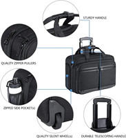 Valise à roulettes robuste avec logo personnalisé, sac de pilote pour ordinateur portable en PVC 600D