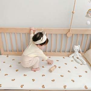 Draps de lit pour bébé en tissu crêpe doux et coloré, impression écologique sur mesure, vente en gros - Product Image 1