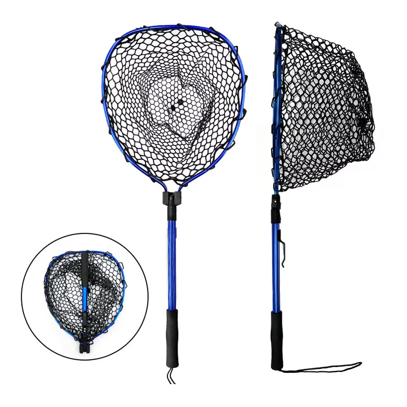 Foldable Fly Fishing Landing Net Trout Bass Net Aluminum Telescopic Pole  Soft Rubber Mesh Catch and Release Net| Alibaba.com