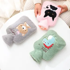 Wholesale 500ml Hand Warmer Winter Water Filled Hot Water Bottles PVC Hot Water Bag with Cover Back Neck Waist Hand Bed Warmer