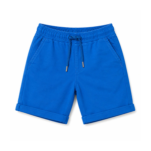 Shorts Bermuda en Coton Décontractés pour Garçons, Bleu Uni, Taille à Cordon, Poches Latérales, Coupe Décontractée, Tissu Respirant - Product Image 1