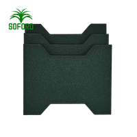 Paving Block Karet Daur Ulang Shandong untuk Alas Sapi, Tebal 20mm, Ukuran 500x500mm