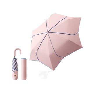 Sombrilla LS Umbrella Fresh Petal de tres pliegues con mango curvado de aluminio, resistente a la intemperie, con revestimiento negro anti-UV <span class=keywords><strong>y</strong></span> logotipo. - Product Image 5