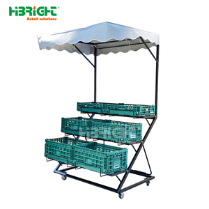 Étagère de présentation de fruits et légumes pliable multi-niveaux gain de place avec roulettes - Product Image 1