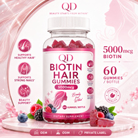 Vitamines capillaires personnalisées sans sucre à la biotine 5000mcg pour adolescents – Santé quotidienne des cheveux, de la peau et des ongles – Vente en gros OEM