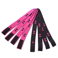 Bandeaux élastiques personnalisables à faible MOQ, bande élastique ajustable personnalisée, logo en spandex, dentelle pour cheveux, bande de fusion en dentelle, rose/noir