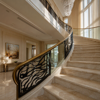 Rampe de balcon en aluminium, balustrade d'escalier, main courante décorative découpée CNC, revêtement poudré, garde-corps extérieur