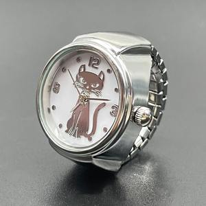 Open Rings for Women Real Watch Ring to <strong>Tell</strong> <strong>Time</strong> Vintage Watch <strong>Clock</strong> Round Chunky Ring Silver Adjustable - Product Image 5
