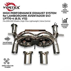 Sistema de Escape Catback con Válvulas de Acero Inoxidable Vortex para Lamborghini Aventador SVJ LP770-4 con Doble Salida Cromada - Product Image 1