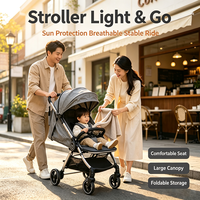 Poussette pliable légère JXB XF668 pour bébé, position assise et allongée, avec grand pare-soleil, idéale pour les voyages