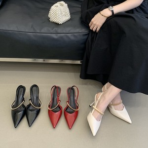 Mules à talons hauts à bout pointu pour femme avec bride métallique et talon fin – Chaussures de soirée élégantes pour dames - Product Image 1