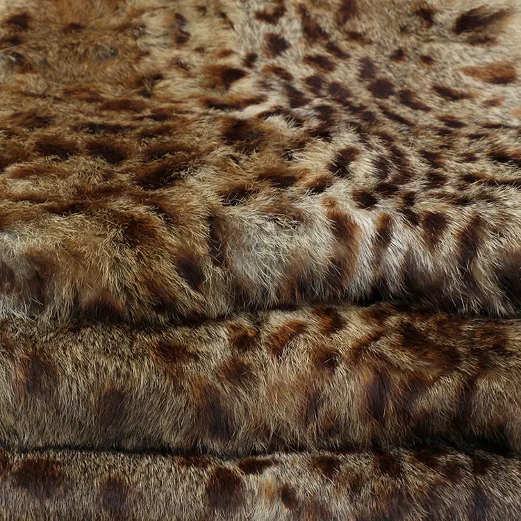 Piel de Animal 100% auténtica, alta calidad, estampado de leopardo Natural, piel de conejo auténtica, venta al por mayor
