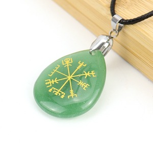 Tự nhiên giọt nước mắt thạch anh tím Vòng cổ với một mặt khắc la bàn đầy màu sắc đá quý Vòng cổ đồ trang sức - Product Image 4