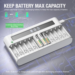 Carica batteria EBL <span class=keywords><strong>AA</strong></span> AAA 12 Bay caricatore LCD indipendente <span class=keywords><strong>per</strong></span> Ni-mh Ni-CD <span class=keywords><strong>batterie</strong></span> <span class=keywords><strong>ricaricabili</strong></span> con funzione di scarica - Product Image 5