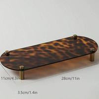 Plateau en acrylique à imprimé léopard personnalisé, plateau de rangement exquis pour bijoux et parfums, étagère multifonctionnelle, adapté à la chambre à coucher, à la salle de bain