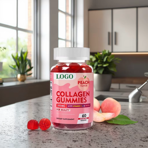 Gomitas de colágeno OEM/ODM, suplemento natural de colágeno y vitamina y biotina, compatible con cabello saludable, uñas y huesos, sabor a melocotón - Product Image 4
