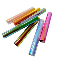 Vinilo de Película autoadhesiva de colores de arco iris holográfico para plotter de corte, Material Postal, pegatina Diy