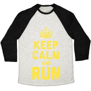 Maglietta da baseball unisex Tri-Blend Keep Calm and Run (Dark Tank) - Product Image 2