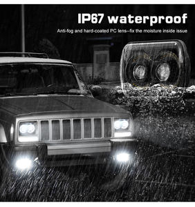 Vente flash : phares LED 5x7'' (7x6 pouces) avec faisceau haut/bas, feux de jour blancs et clignotants ambrés pour <span class=keywords><strong>Jeep</strong></span> <span class=keywords><strong>Cherokee</strong></span> Truck - Product Image 5