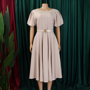 church dresses for young ladies ONTINVA Women 3/4 Sleeve Bodycon Rose Ruffle Vintage Wear to Work Pencil Midi Dress Party Formal (Green,S,Small) at Amazon Women's Clothing store Perfect item for church events or any special occasions. Casual Elegant Puff Sleeve a-Line