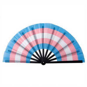 Nouvelles grandes éventails géants imprimés Fierté LGBT Bisexuel Transgenre, éventails de Kung Fu à effet craquelé - Product Image 1