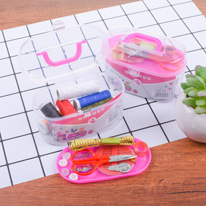 Portable Sewing Kit With Needles <b>Threads</b> <b>Tools</b> Oval Shape Multifunctional Home Essential PP Material - Product Image 3