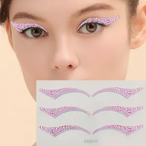 Eyeliner permata stiker laser makeup Mata tren modis pesta rhinestones tato wajah stiker