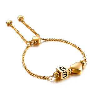 ผู้หญิงสแตนเลส Capital ตัวอักษรเริ่มต้นลูกปัด Charm สร้อยข้อมือลูกปัด - Product Image 3