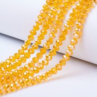 PandaHall 10 brins 4mm 6mm 8mm 10mm facettes Rondelle bleu clair Ab couleur galvanoplastie perles de verre