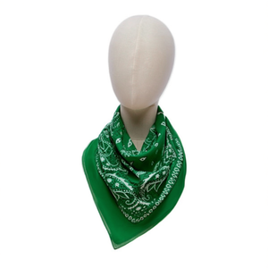 Foulard Quadrato Angelina Verde Paisley 54x54cm 100% Cotone - Product Image 1