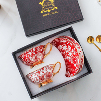Ensemble de tasses à thé en céramique peintes à la main de luxe européennes, ensemble de tasses à café personnalisées, fournitures de restaurant, décoration intérieure pour la maison