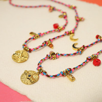 Collier ras du cou tendance pour femme, style rétro français INS, tressé, plaqué or 18 carats, en acier inoxydable, chaîne en corde, collier bohème pour clavicule