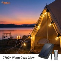 Guirlandes lumineuses LED solaires DC IP65 pour jardin et camping - Ampoules S14 incassables, rechargeables par USB, avec télécommande, lanterne suspendue, en vrac