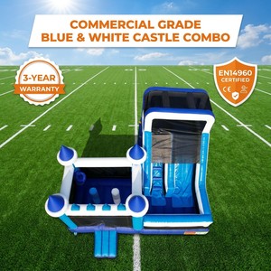 Château Gonflable Commercial en PVC Bleu Personnalisé avec Toboggan, Combiné Maison <span class=keywords><strong>de</strong></span> Rebond Sauteur pour Enfants - Product Image 4