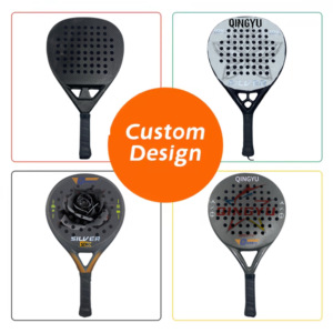 Juego de raquetas de Pádel de fibra de carbono 3K personalizadas, raquetas de Pádel deportivas de tenis de playa con estampado profesional duradero OEM - Product Image 3