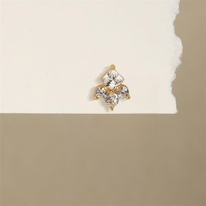 Pendiente de bola irregular exquisito de plata 925 con baño de oro de 18K de Canner, de moda para mujer - Product Image 4