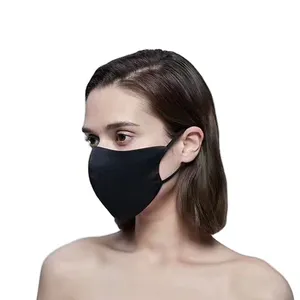 Maschera per il viso nera di moda con Logo personalizzato all'ingrosso maschera per il viso in seta riutilizzabile lavabile