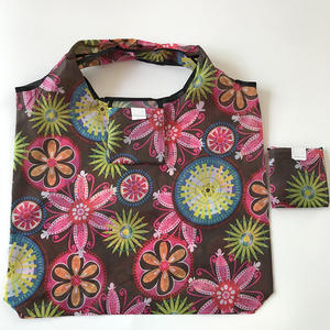 热升华印花定制圆点图案190T涤纶面料方形折叠袋环保可回收男女通用购物袋 - Product Image 4