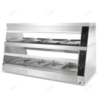 Vitrine chauffante pour poulet frit de restaurant commercial OEM, vitrine de boulangerie, vitrine de présentation d'aliments de comptoir 220-240v