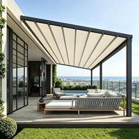 Pergola isolée en alliage d'aluminium avec revêtement PVC flexible, imperméable, pour allées extérieures, patios et terrasses – Vente en gros