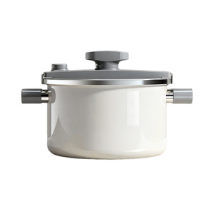 Marmite à soupe en émail à micro-pression 6L/8L antiadhésive universelle pour cuisinières à gaz et à induction, pour mijoter et faire bouillir du lait - Product Image 1
