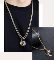 Collier assorti soleil et lune asymétrique CYNYA pour couple, collier vintage pour couple, pendentif demi-lune soleil pour la Saint-Valentin
