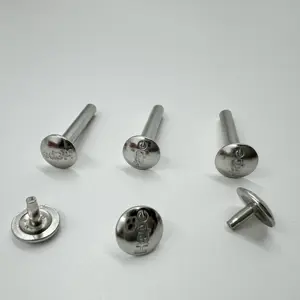 Rivetto solido in ferro con testa rotonda piatta in acciaio inossidabile personalizzato argento