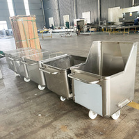 Chariot de transport de viande en acier inoxydable 304 de 200 L pour les usines de transformation de la viande
