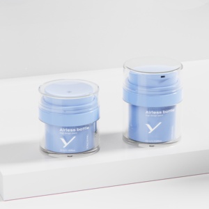 Luxe AS PP PET Airless Pompe Bouteille Pot 50ml En Plastique Nettoyant Pour Le <span class=keywords><strong>Visage</strong></span> Shampooing Masque <span class=keywords><strong>Visage</strong></span> Crème Soins De La Peau Emballage Cylindre Logo - Product Image 3