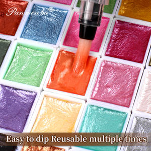 Panwenbo 6/12 Farben <span class=keywords><strong>Metallic</strong></span> Aquarell Farbe Set Glitter Solid Colors Semi-Moist Perl glanz Aquarell für Anfänger Künstler - Product Image 2