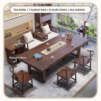Grande table à thé en bois avec chaise pour le bureau, la maison, la préparation du thé Kung Fu, table à thé plate